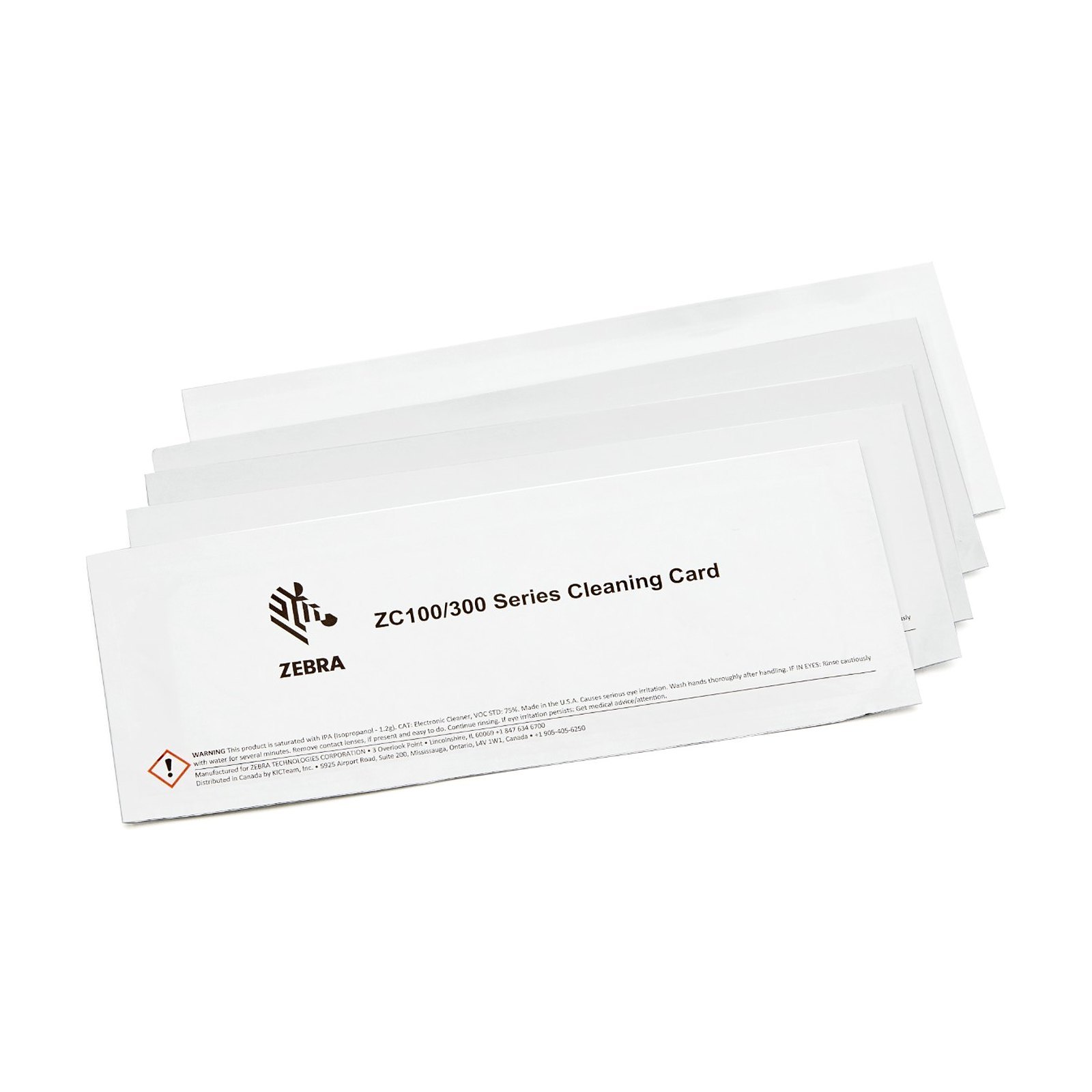 Kit de Tarjetas de Limpieza Zebra ZC100/ZC300 – 5 tarjetas